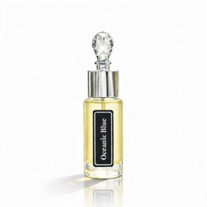 Oceanic Blue by Saadour - Blue glass attar bottle, impression of Davidoff Cool Water perfume oil for men.